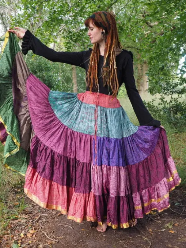 The TwoSisters Plus Size|Zijden Rokken-Zijden Gypsy Rok 452