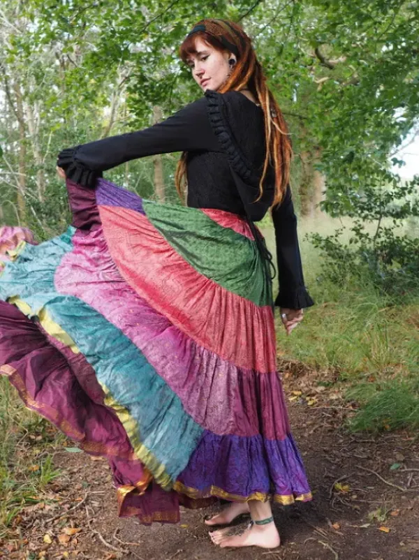 The TwoSisters Plus Size|Zijden Rokken-Zijden Gypsy Rok 452
