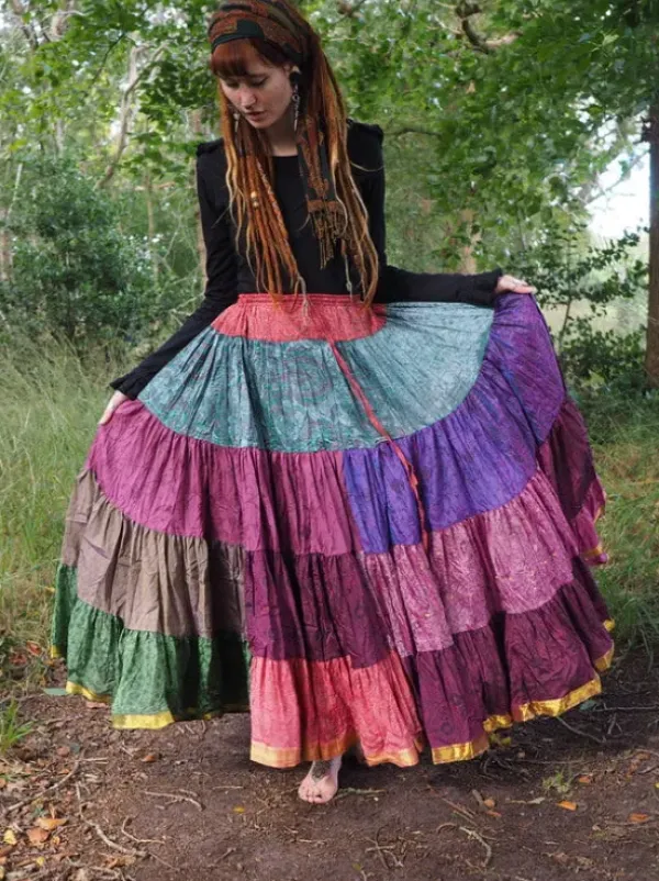 The TwoSisters Plus Size|Zijden Rokken-Zijden Gypsy Rok 452