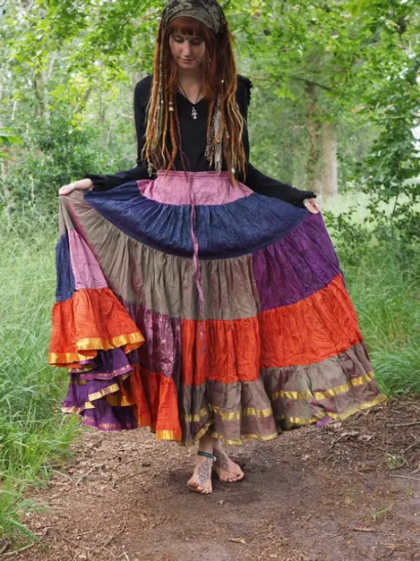 The TwoSisters Plus Size|Zijden Rokken-Zijden Gypsy Rok 347