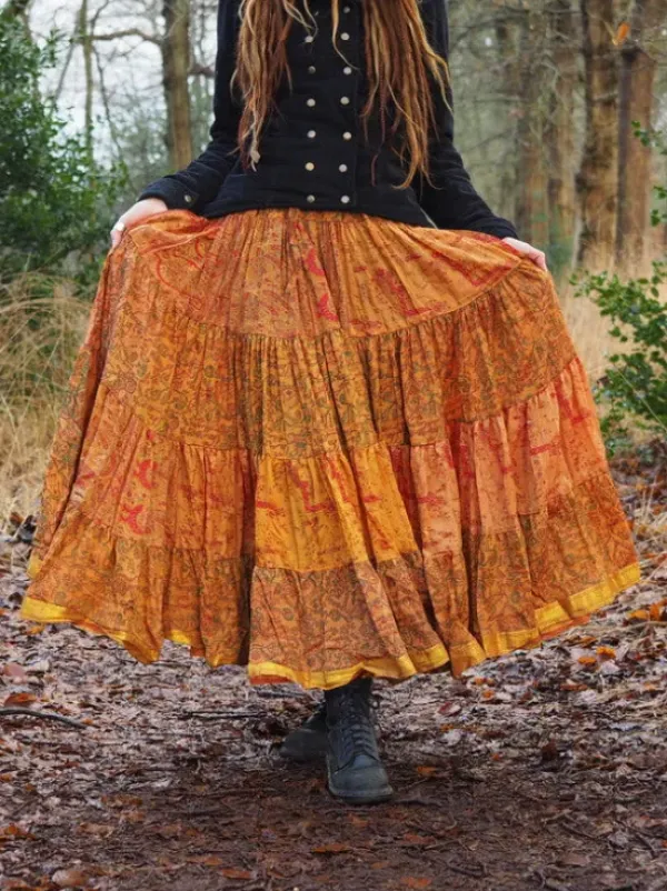 The TwoSisters Plus Size|Zijden Rokken-Zijden Gypsy Rok 271