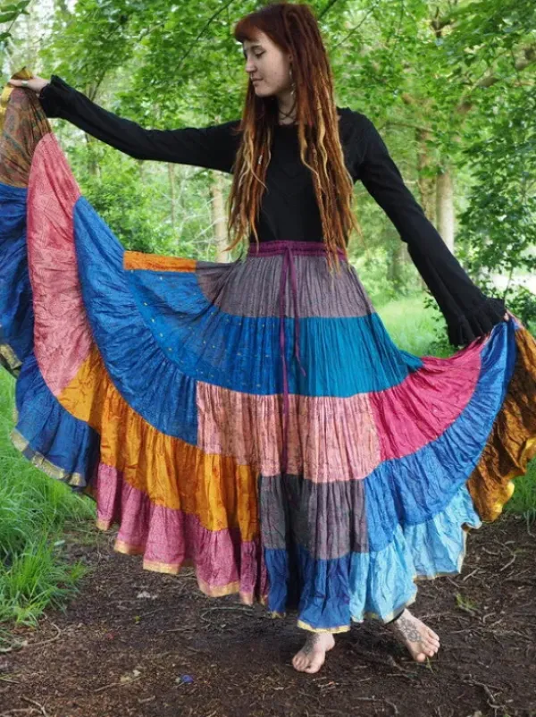 The TwoSisters Plus Size|Zijden Rokken-Zijden Gypsy Rok 312