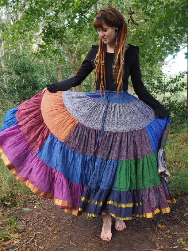 The TwoSisters Zijden Rokken|Plus Size-Zijden Gypsy Rok 451