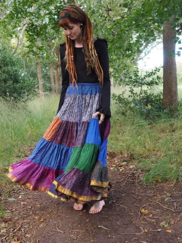 The TwoSisters Zijden Rokken|Plus Size-Zijden Gypsy Rok 451
