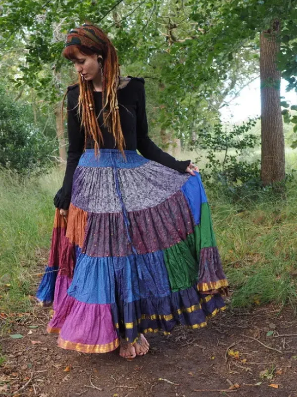 The TwoSisters Zijden Rokken|Plus Size-Zijden Gypsy Rok 451