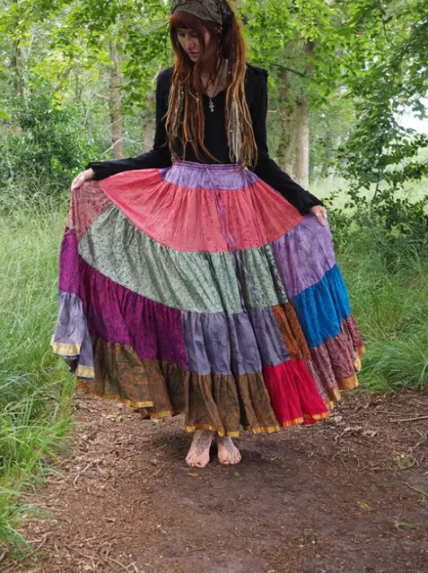 The TwoSisters Plus Size|Zijden Rokken-Zijden Gypsy Rok 344