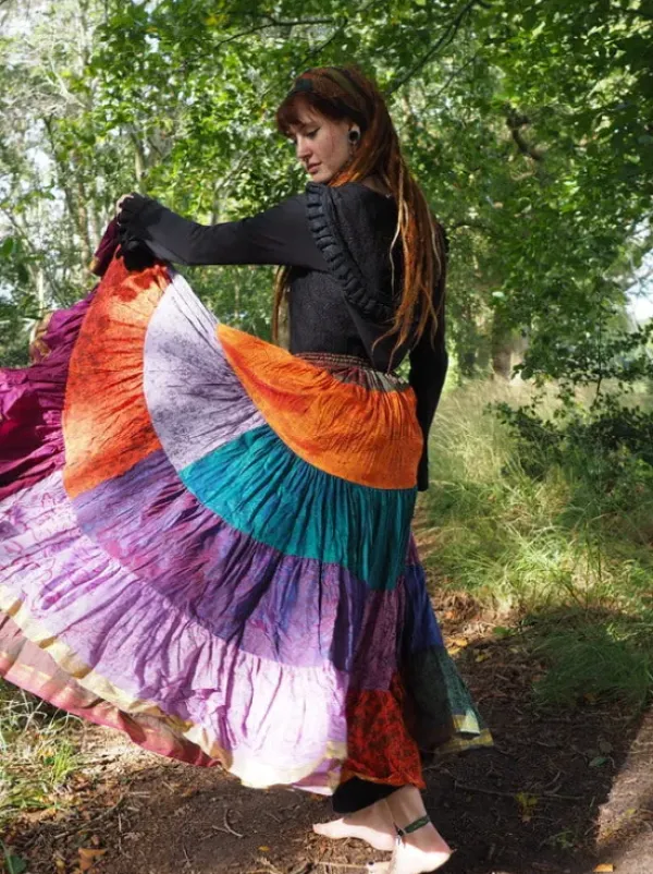 The TwoSisters Plus Size|Zijden Rokken-Zijden Gypsy Rok 435