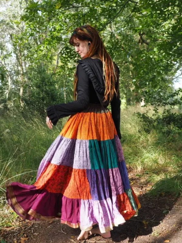 The TwoSisters Plus Size|Zijden Rokken-Zijden Gypsy Rok 435
