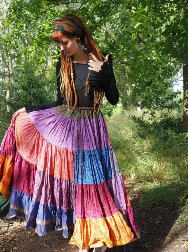 The TwoSisters Plus Size|Zijden Rokken-Zijden Gypsy Rok 435
