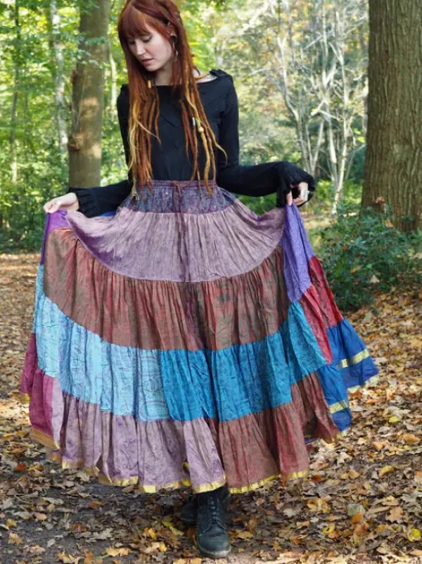 The TwoSisters Plus Size|Zijden Rokken-Zijden Gypsy Rok 410