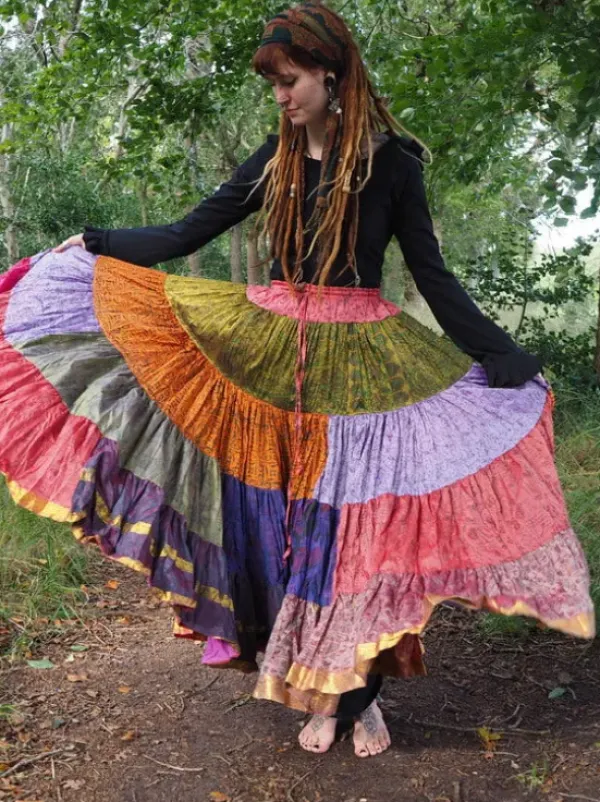 The TwoSisters Plus Size|Zijden Rokken-Zijden Gypsy Rok 432