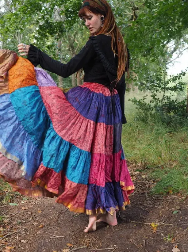 The TwoSisters Plus Size|Zijden Rokken-Zijden Gypsy Rok 432