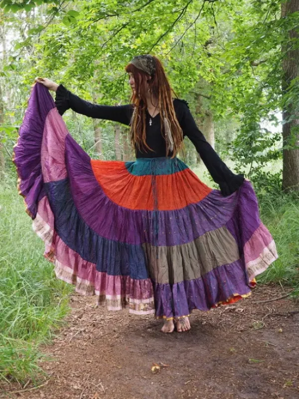 The TwoSisters Plus Size|Zijden Rokken-Zijden Gypsy Rok 353