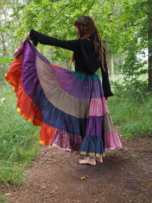 The TwoSisters Plus Size|Zijden Rokken-Zijden Gypsy Rok 353