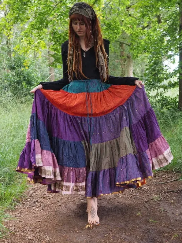 The TwoSisters Plus Size|Zijden Rokken-Zijden Gypsy Rok 353