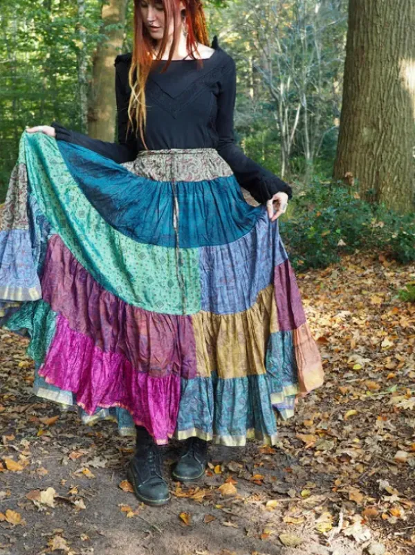 The TwoSisters Plus Size|Zijden Rokken-Zijden Gypsy Rok 401