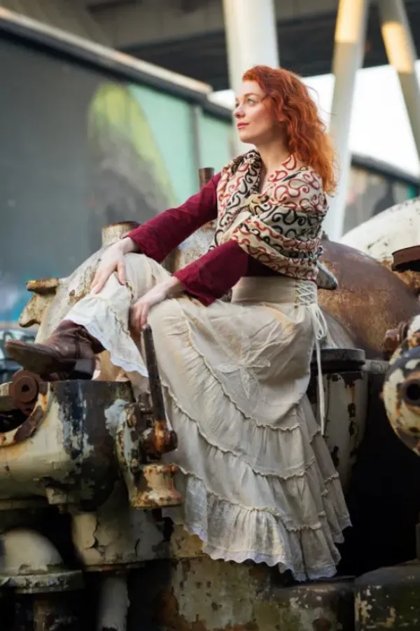 The TwoSisters Plus Size|Gypsy-Ziva Rok Gebroken wit