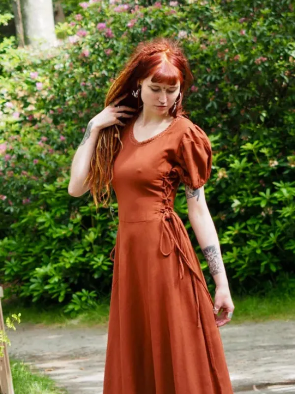 The TwoSisters Plus Size|Plus Size-Zomer Berkana Jurk Warm Bruin