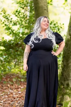 The TwoSisters Plus Size|Plus Size-Zomer Berkana Jurk Zwart