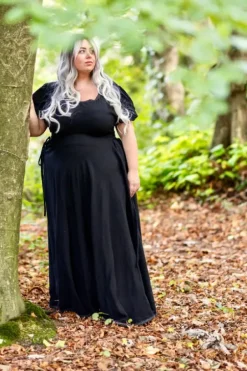 The TwoSisters Plus Size|Plus Size-Zomer Berkana Jurk Zwart