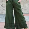 The TwoSisters Nomad Chic Collectie|Broeken-Zora Broek Donkergroen