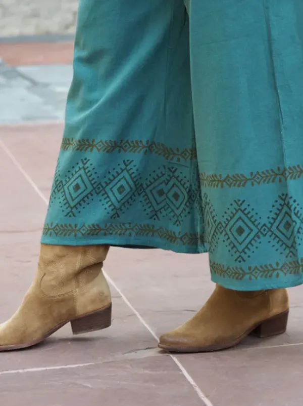 The TwoSisters Nomad Chic Collectie|Broeken-Zora Broek Petrol