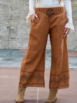 The TwoSisters Nomad Chic Collectie|Broeken-Zora Broek Terracotta